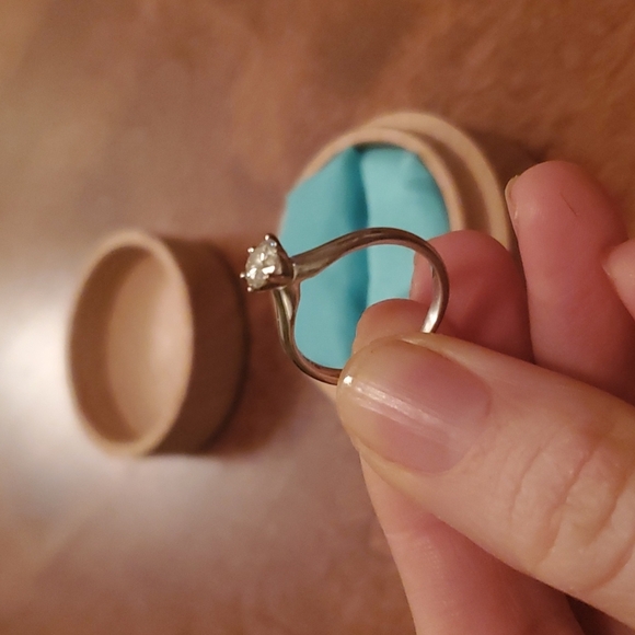 Unique Diamond Engagement Ring & Custom Diamond Wedding Band - Picture 4 of 5